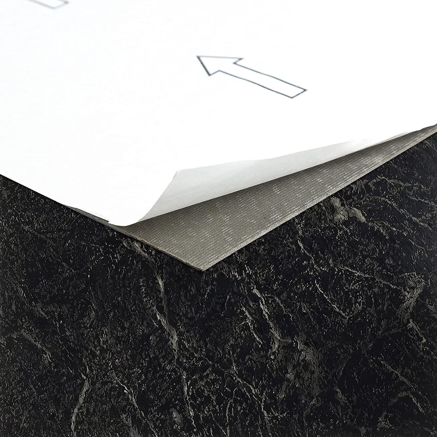 20 Pack 12 Inch Vinyl Tile Marble Black with White Vein