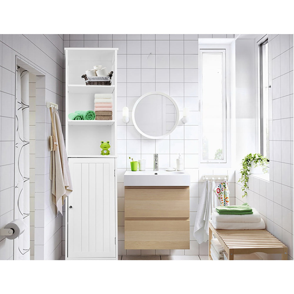 Bathroom Tallboy Furniture Toilet Storage Cabinet Laundry Cupboard Tall
