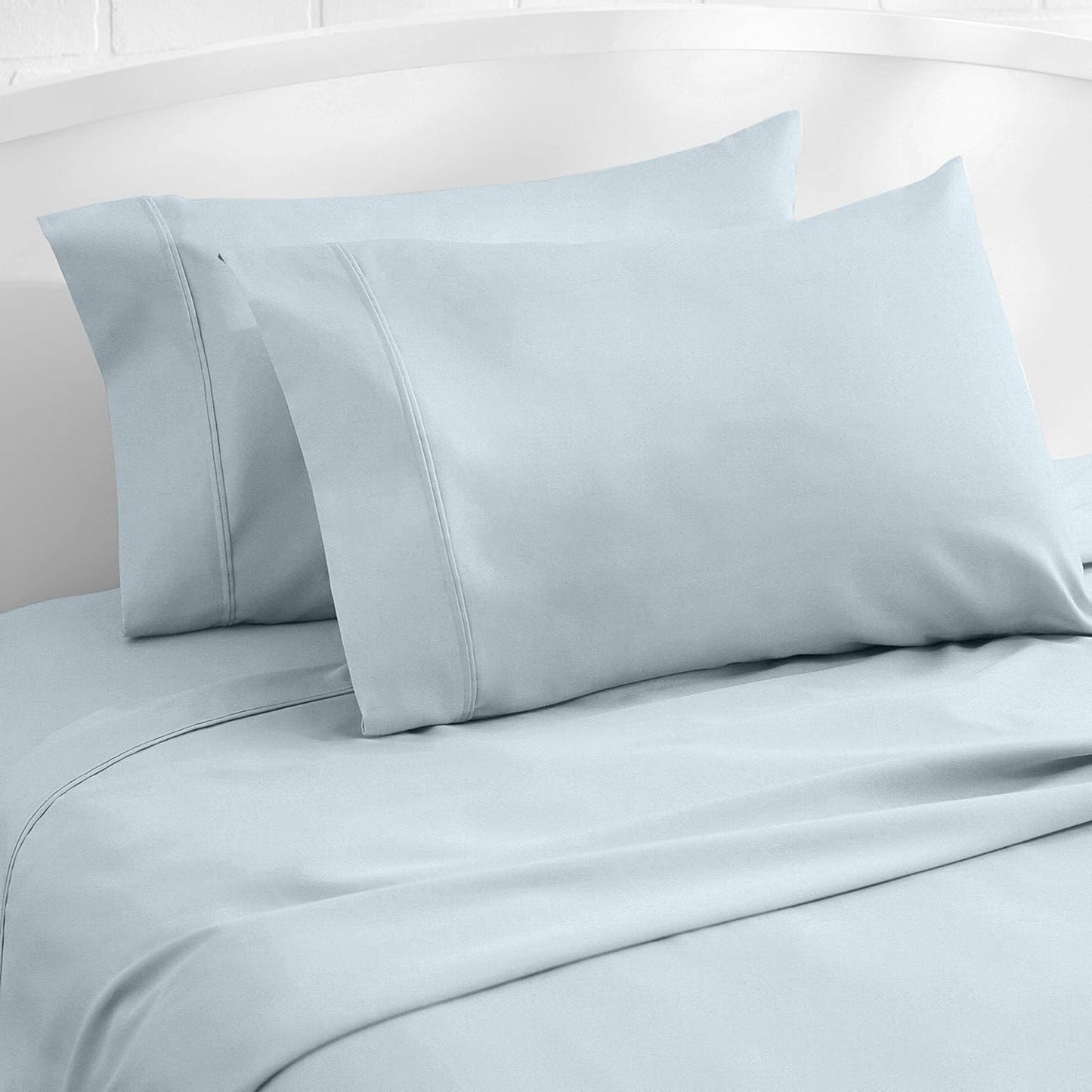 400 Thread Count Cotton Pillow Cases - Smoke Blue