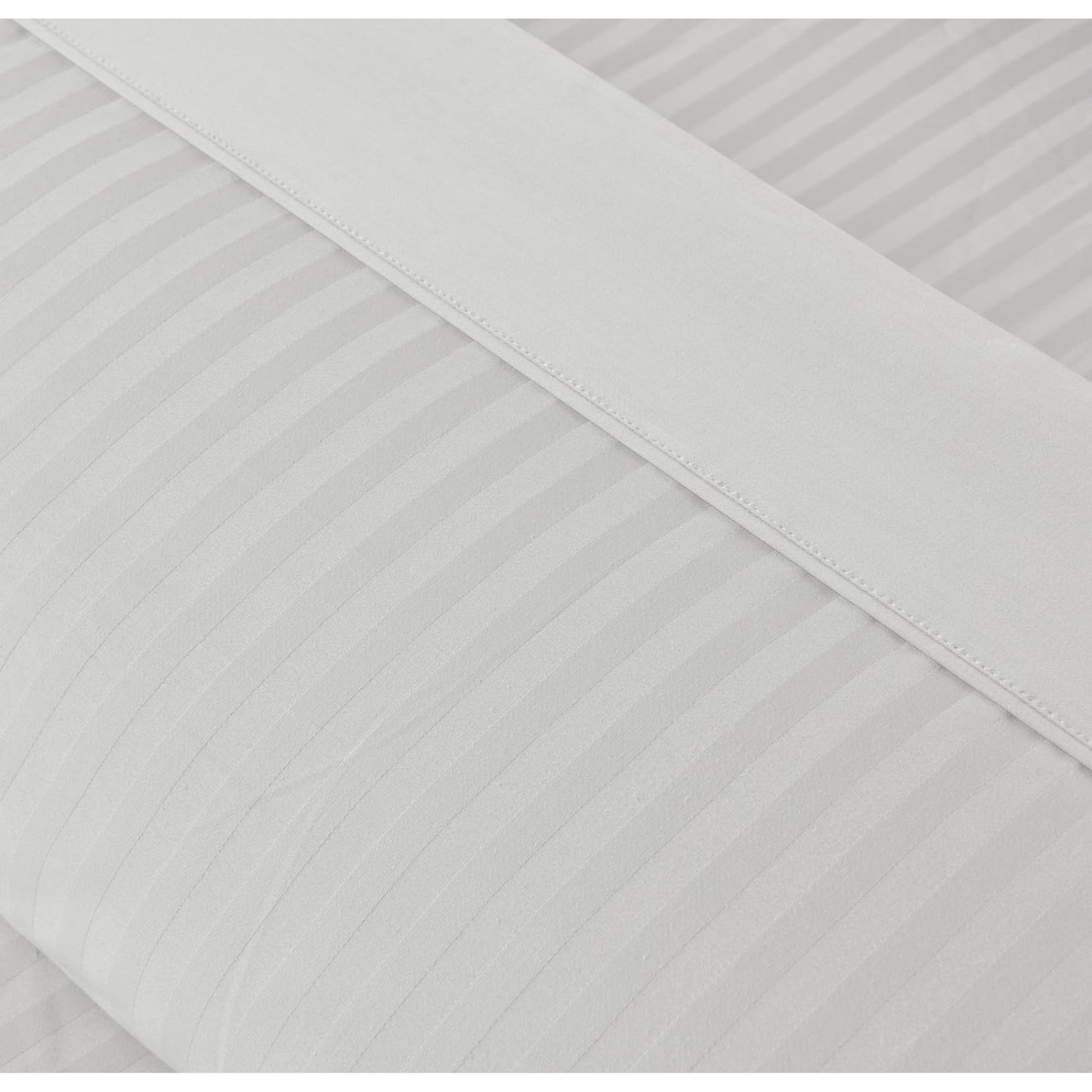 1200TC Egyptian Cotton Luxury Deep Pocket Bed Sheet Set - White Stripe