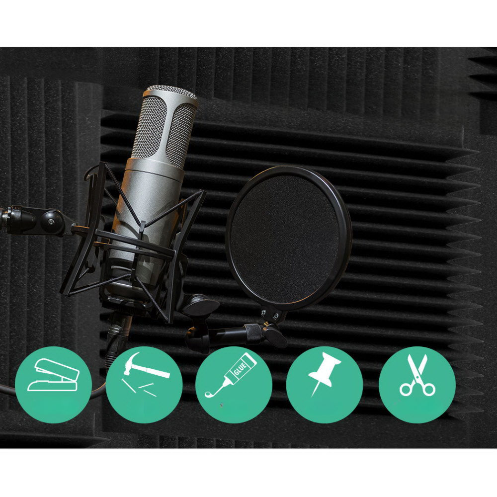 60pcs Acoustic Foam Panels Tiles Studio Sound Absorbtion Wedge 30X30CM