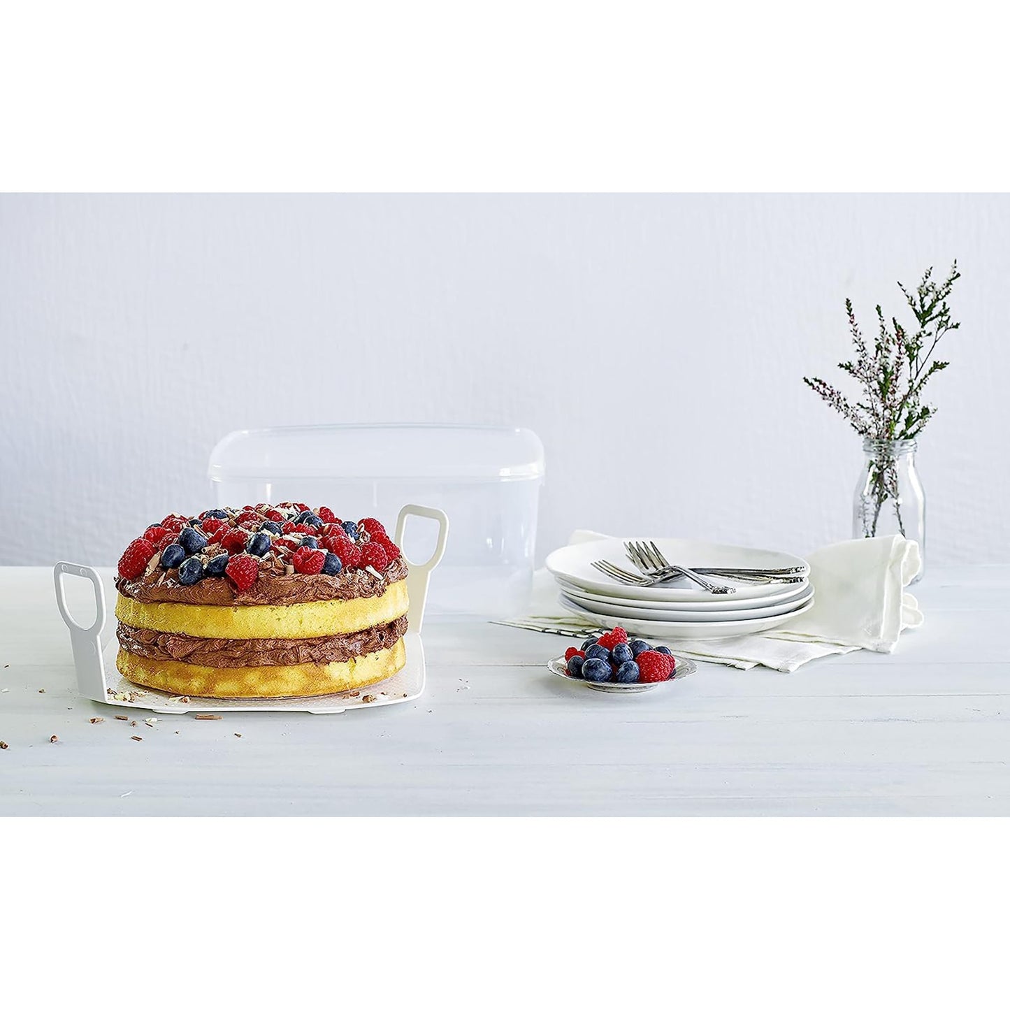 Cake Storage Box with Lifter for 23cm Cake Clear - 6 Litres