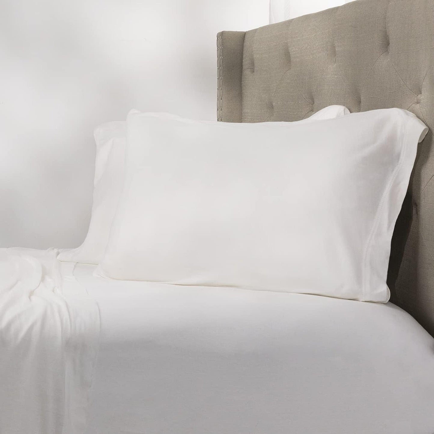 Flannel Cotton Jersey Bed Sheet Set - White