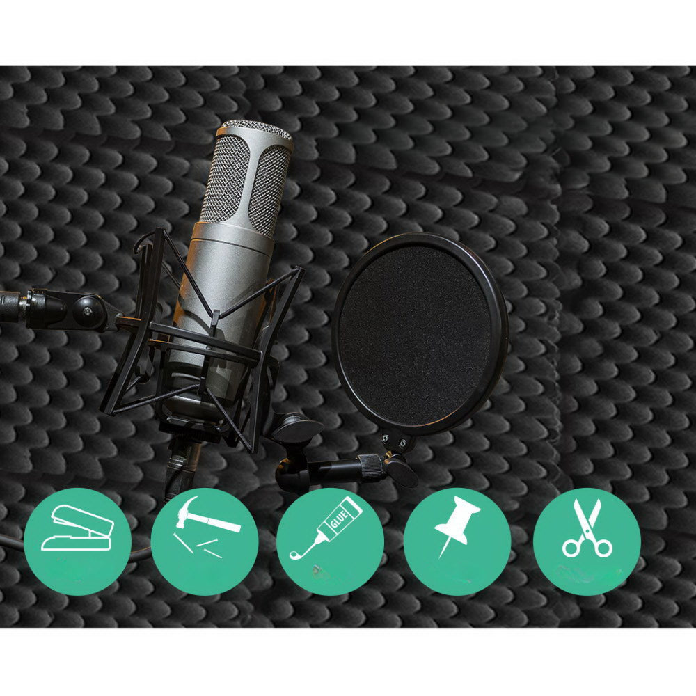 60pcs Acoustic Foam Panels Studio Sound Absorption Eggshell 50x50CM