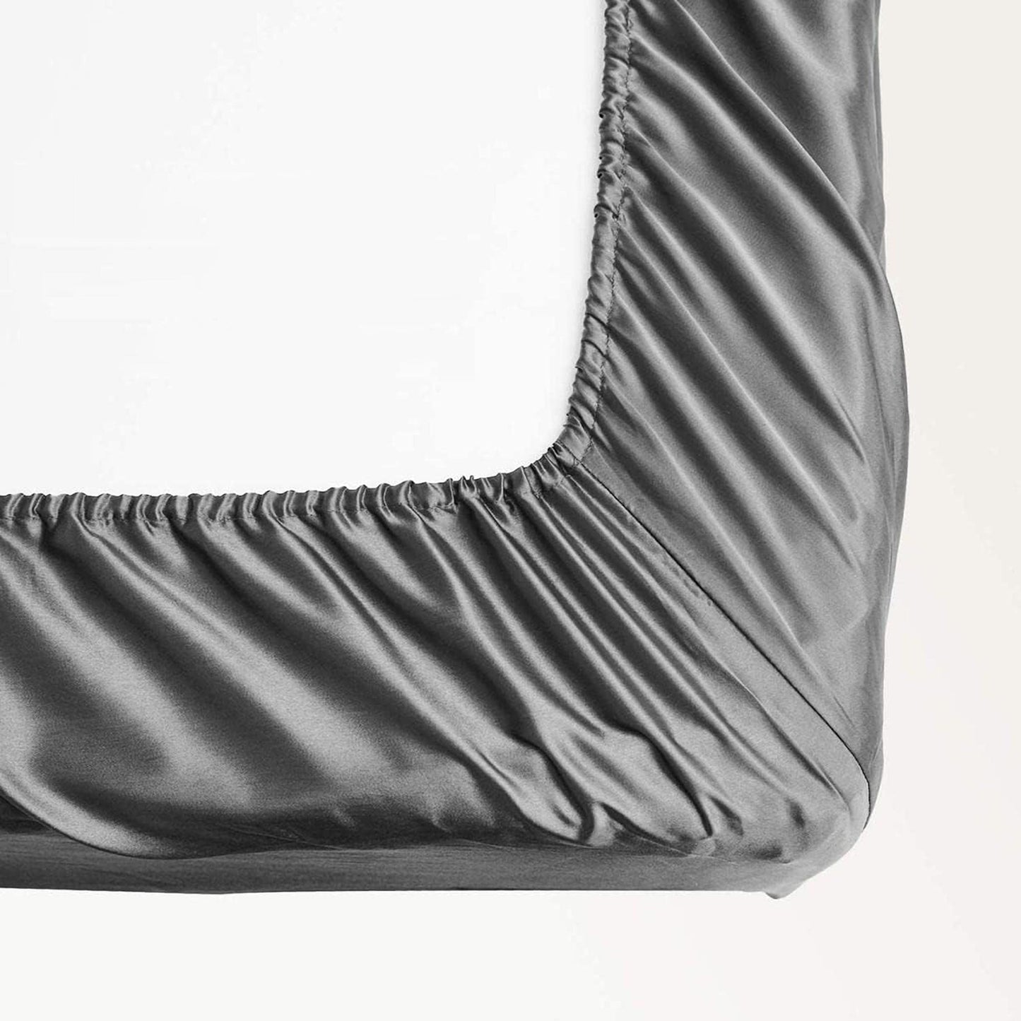 2000TC Microfibre Art Silk Satin Bedding Sheet Set - Grey