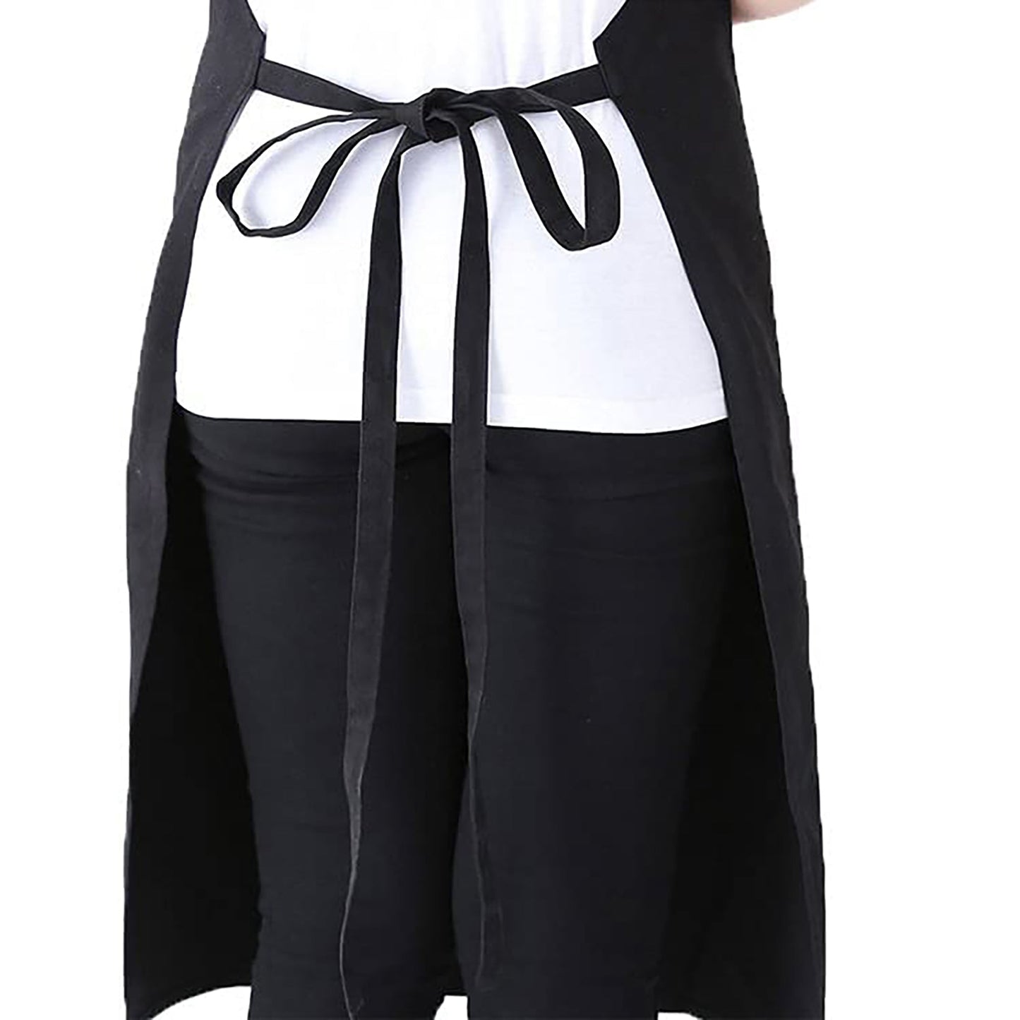 Adjustable Water Oil Stain Resistant with 2 Pockets Aprons Large Size 27 x 29 Inch - Black and White