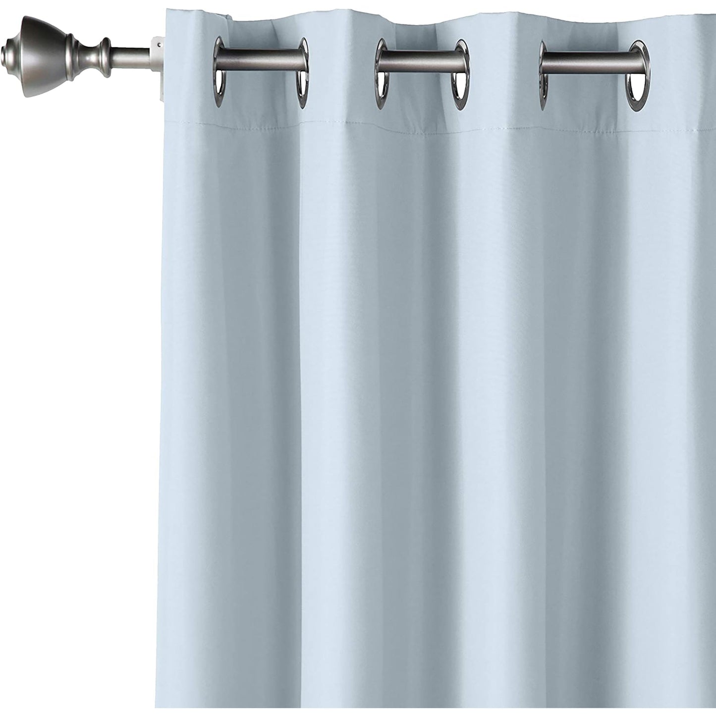 Room Darkening Blackout Window Curtains with Grommets 2 Panels - Light Gray
