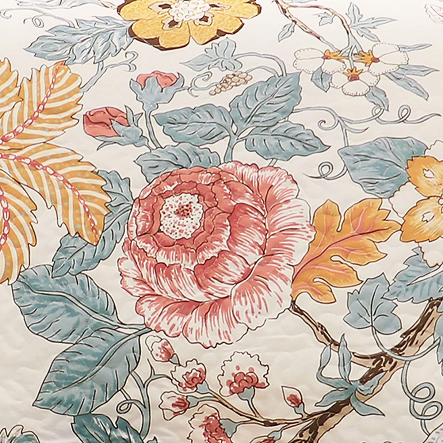 Furniture Protector Floral Leaf Garden Pattern Sofa Cover - Blue and Yellow