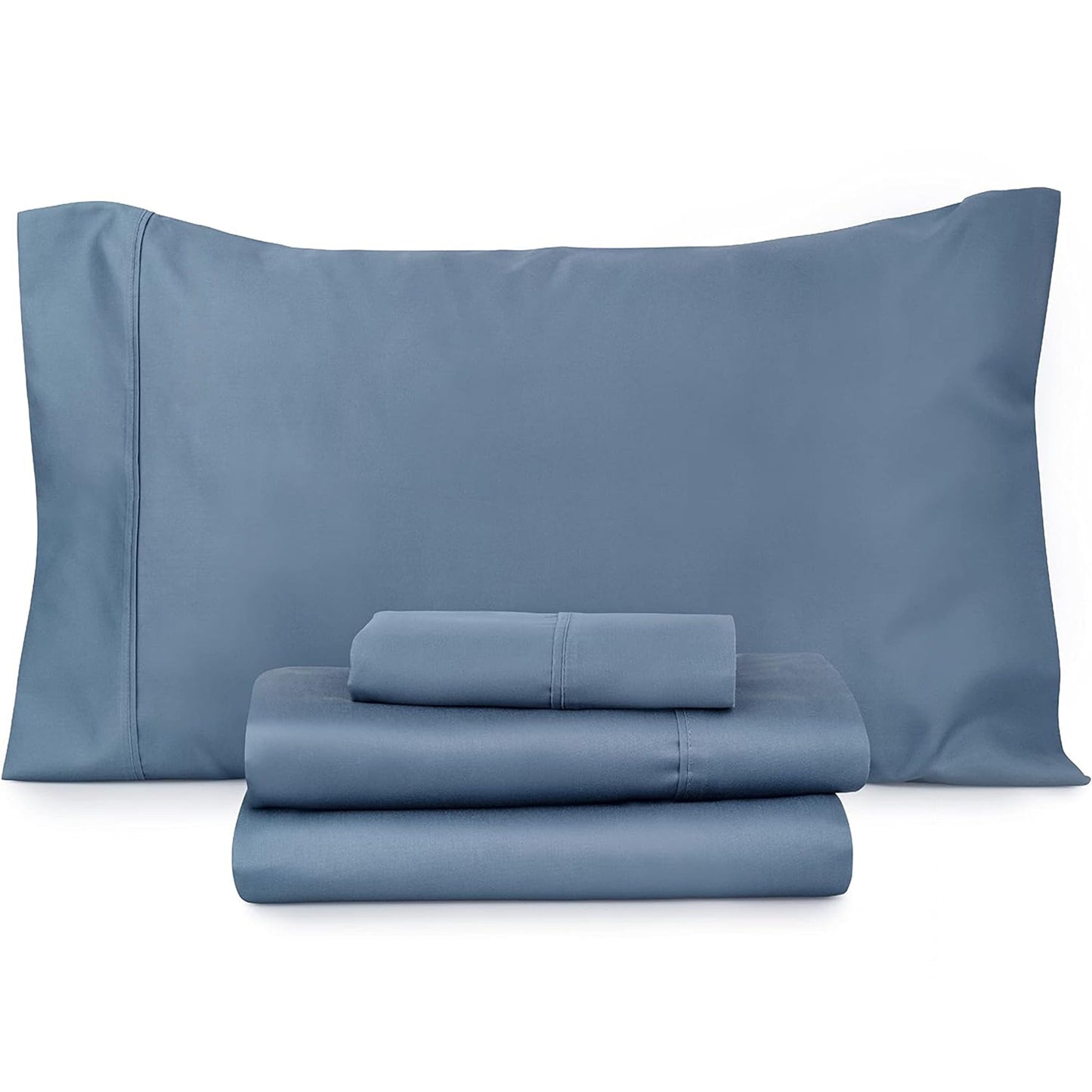 100% Cotton Soft and Durable Sateen Bed Sheet Set - Blue