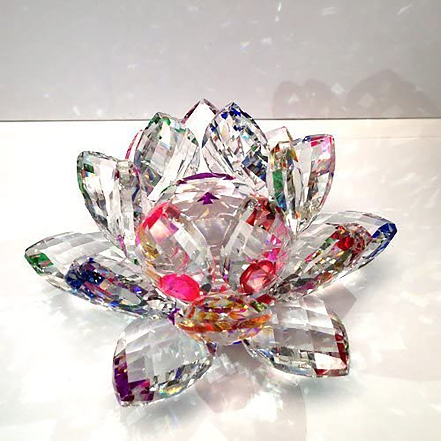 Sparkle Crystal Lotus Flower Feng Shui Home Decor 3 inches