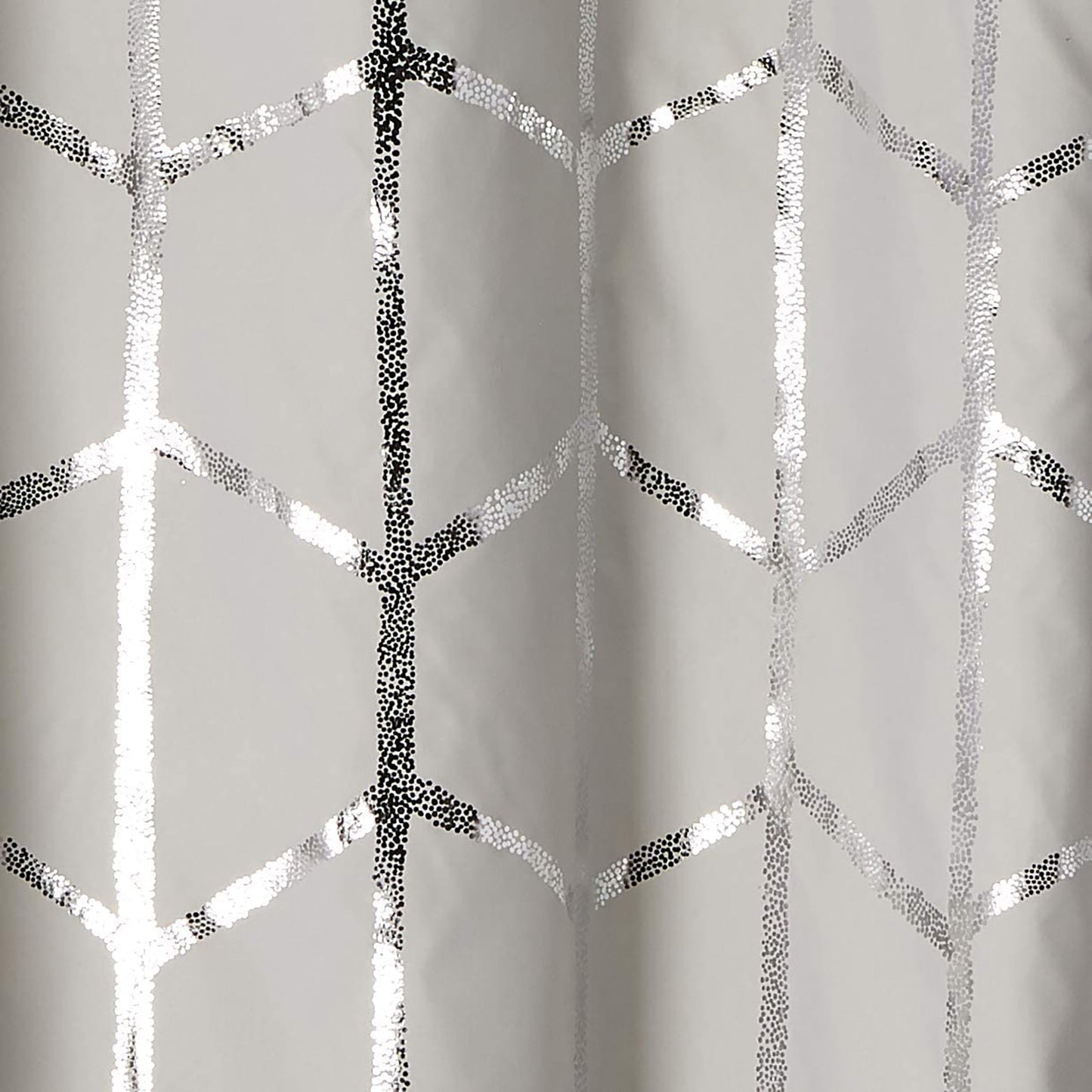 Thermal Insulated Metallic Print Grommet Light Blocking Curtain Panel 1 Piece - Grey and Silver