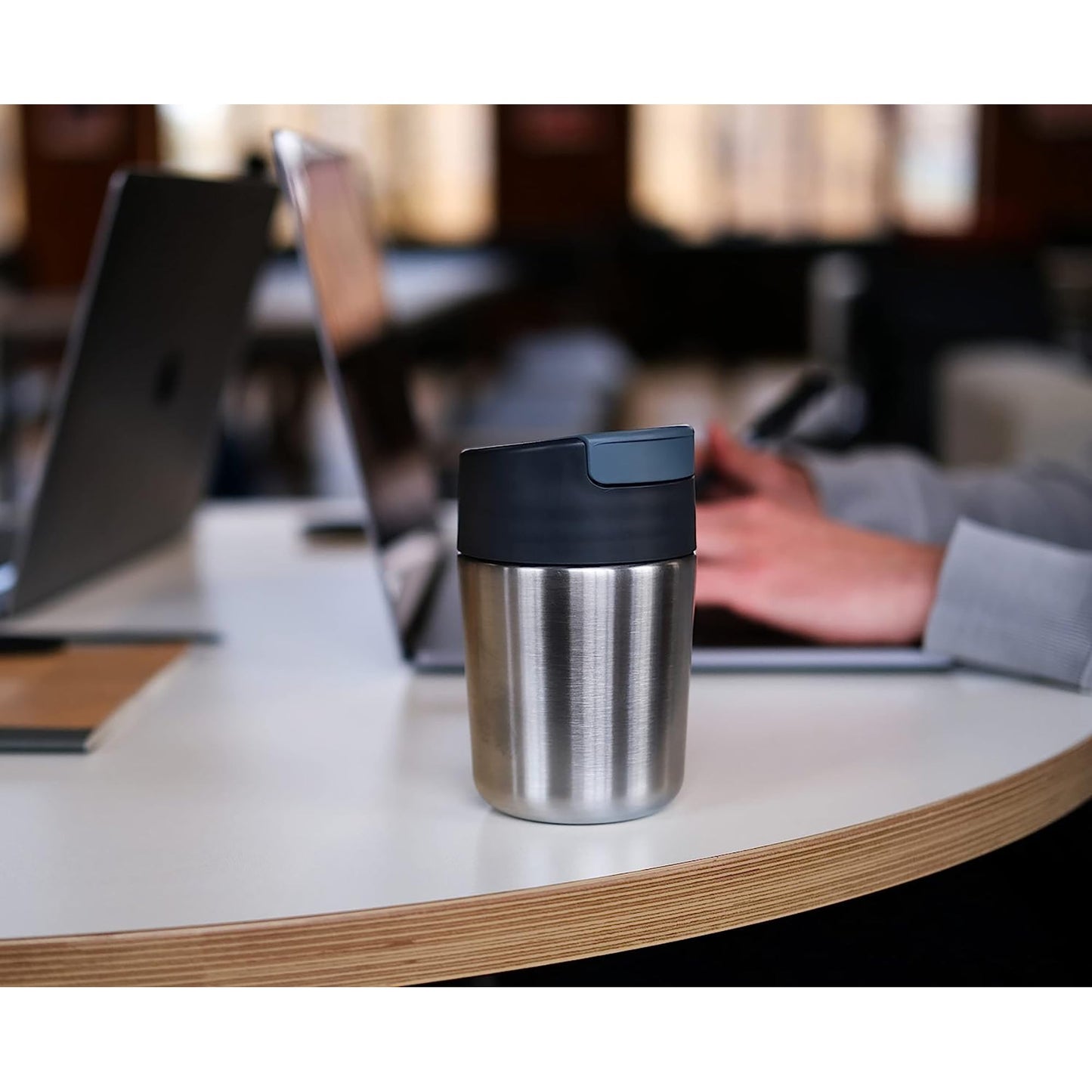 Leak Proof Sipp Travel Mug with Flip Top Cap 340 ml - Stainless Steel