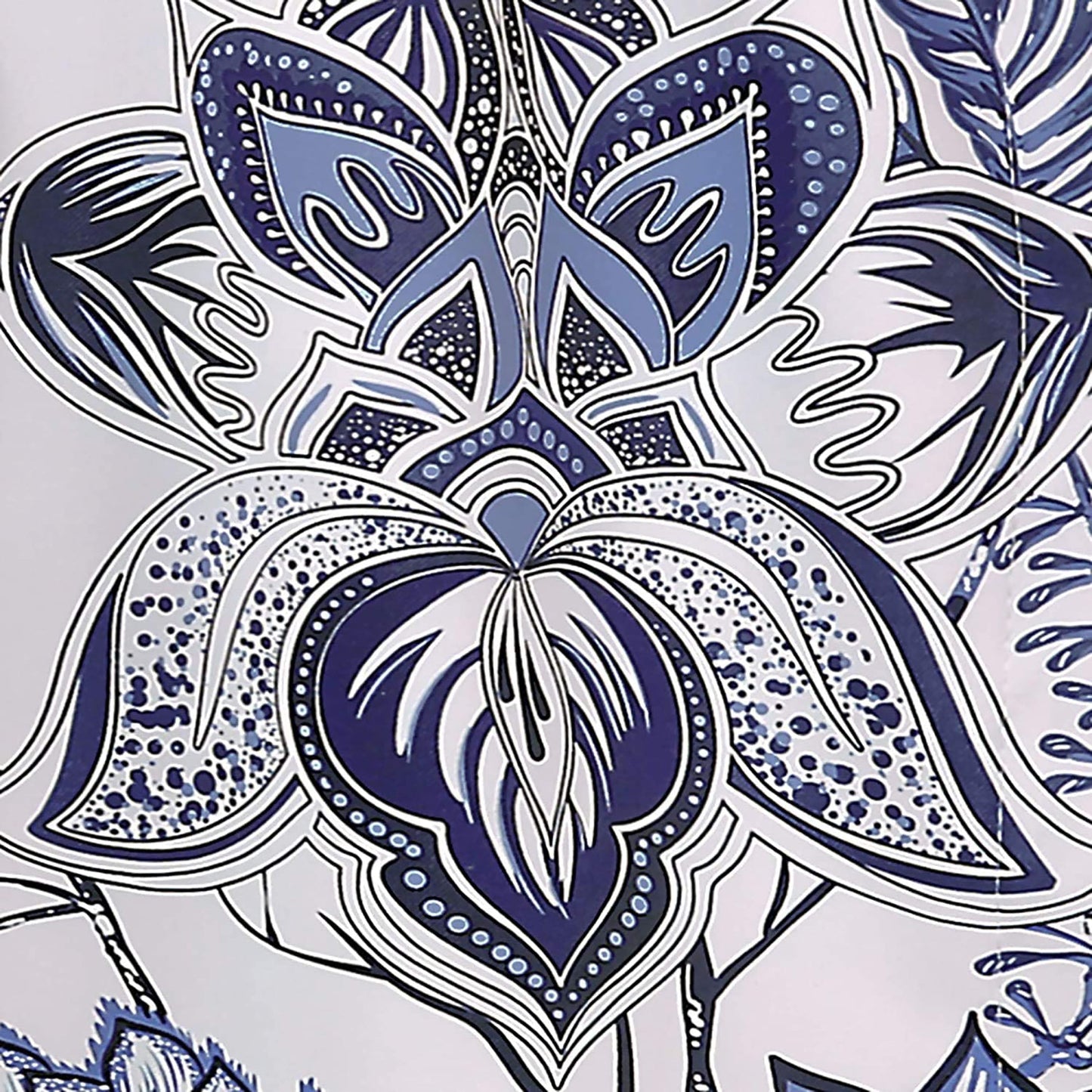 Jacobean Single Curtain Valance with Elegant Floral Print 18 Inch L - Blue