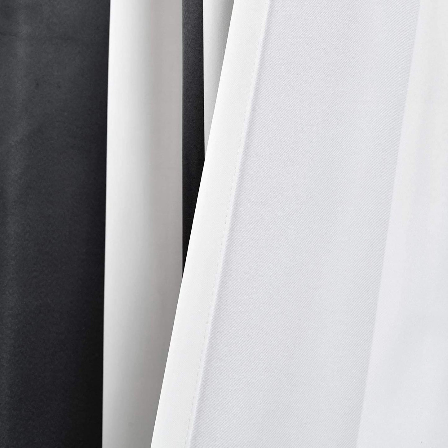 Stripe Energy Efficient Room Darkening Window Curtain Panel Set of 2 - Black