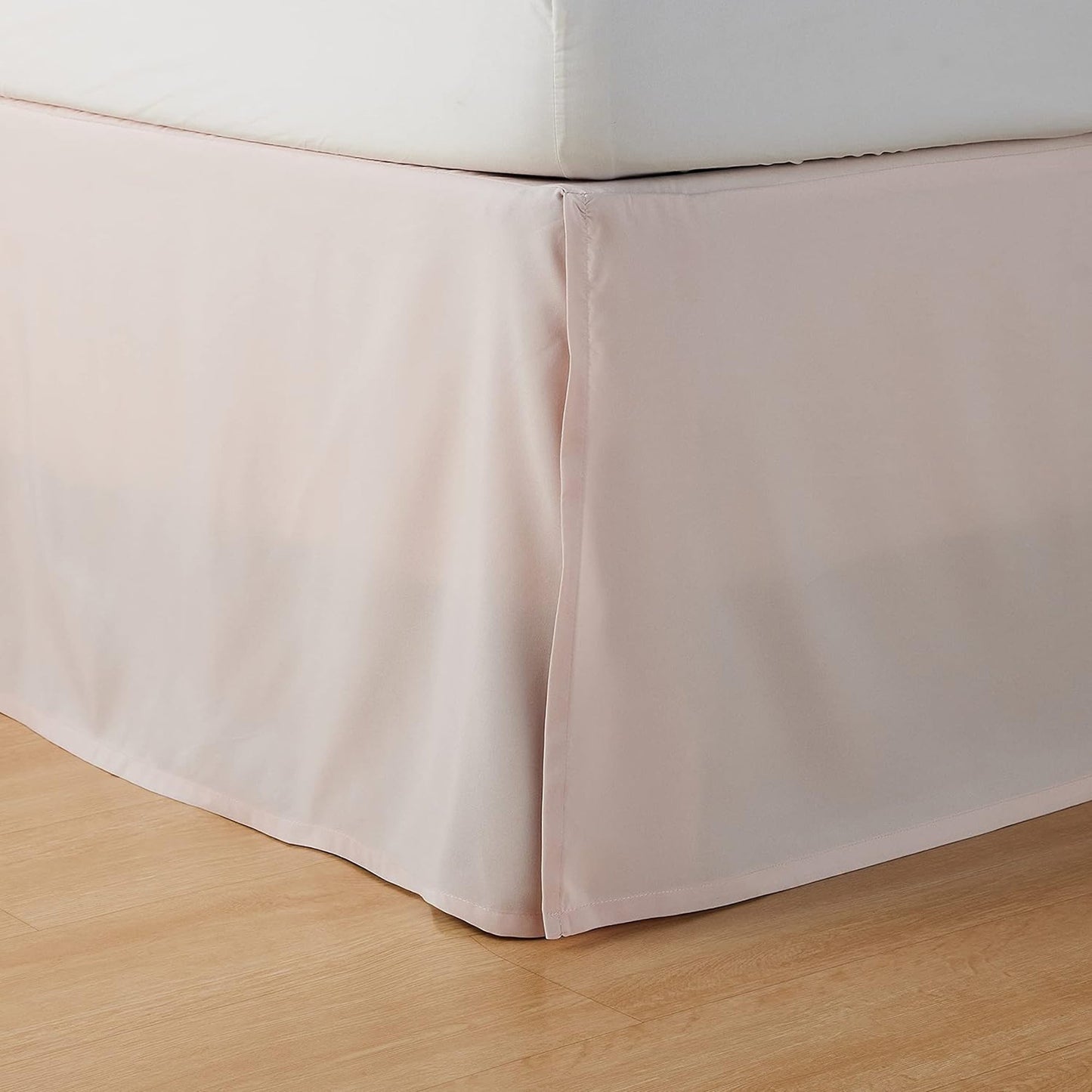 Polyester Lightweight Pleated Bed Skirt - Blush Pink