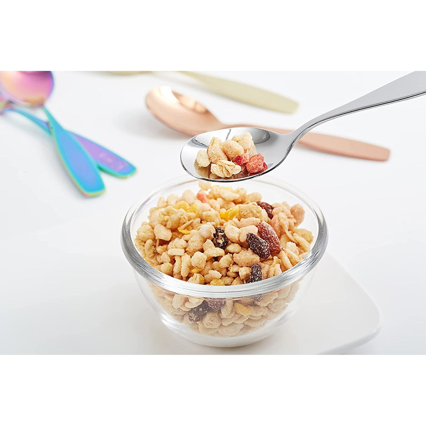 Stainless Steel Children Cutlery Set Flatware with Fork and Spoon - 6 pcs