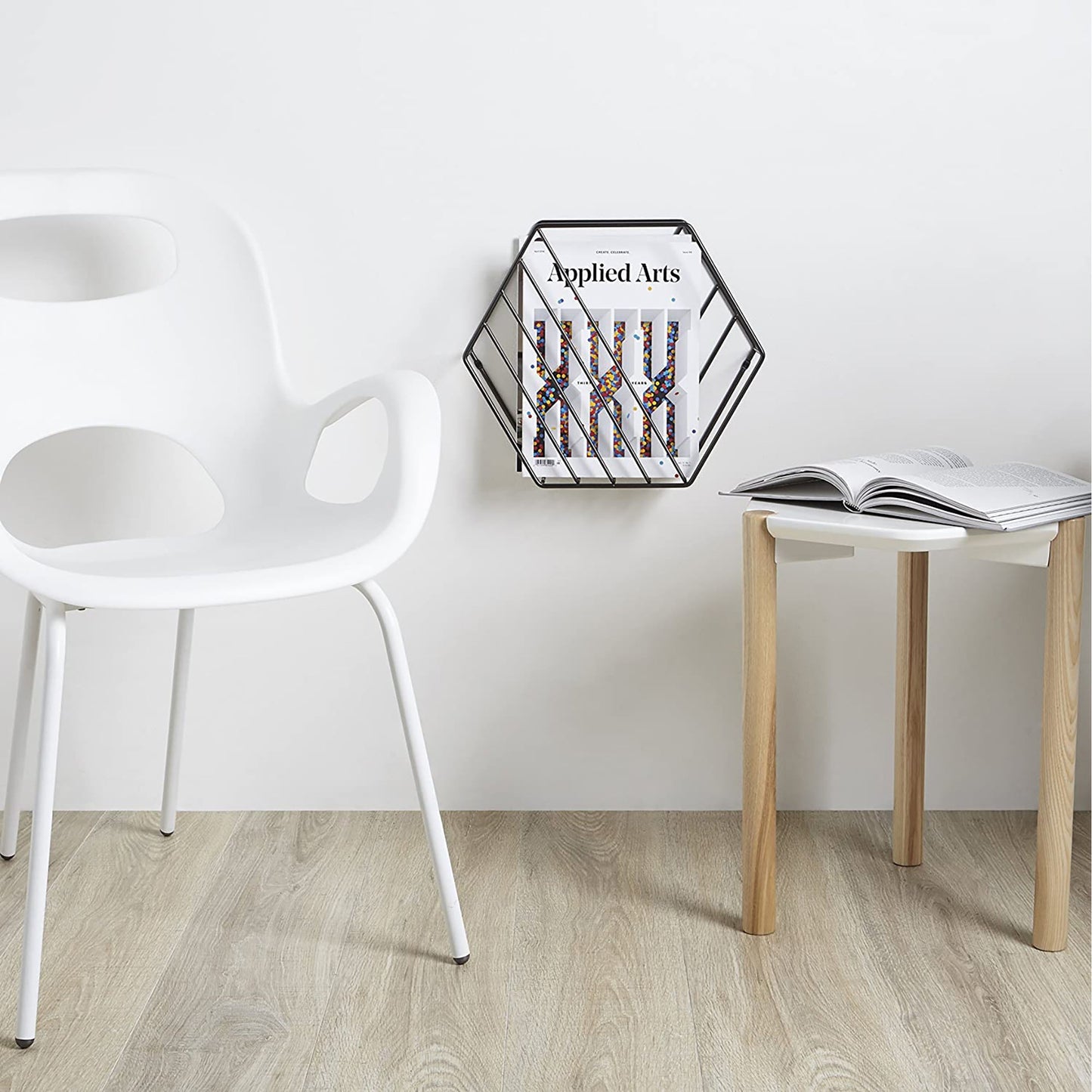 1 Titanium Furniture Rack Storage for Magazine and Vinyl Record - Grey