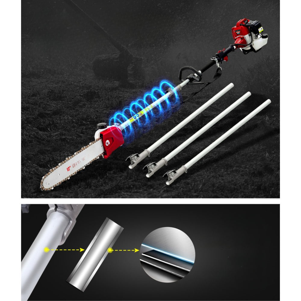 Petrol Pole Chainsaw Saw Brush Hedge Cutter Trimmer - 62CC
