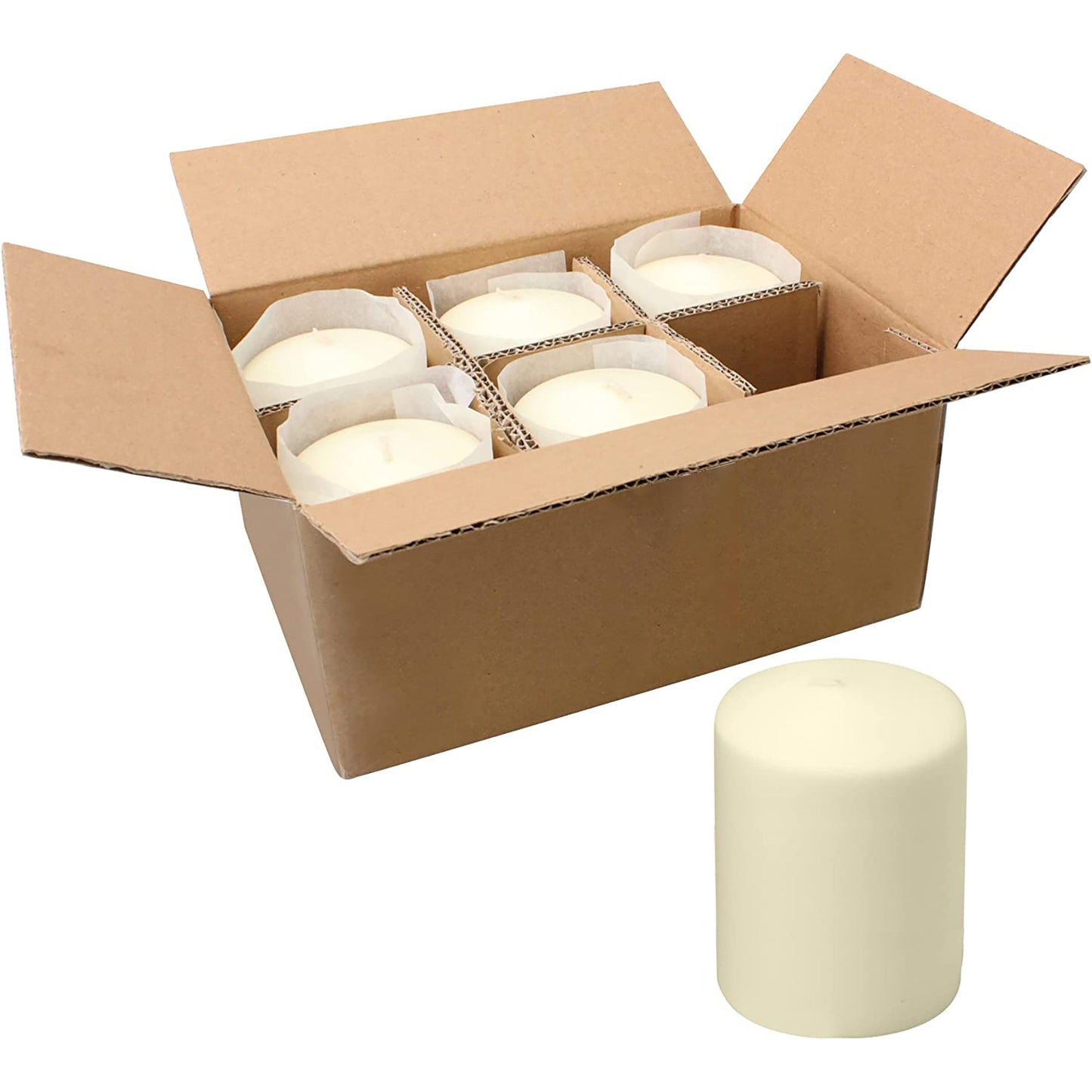 35 Hour Long Burning Unscented Smoke Free Pillar Candles 3x4 Inch - Ivory