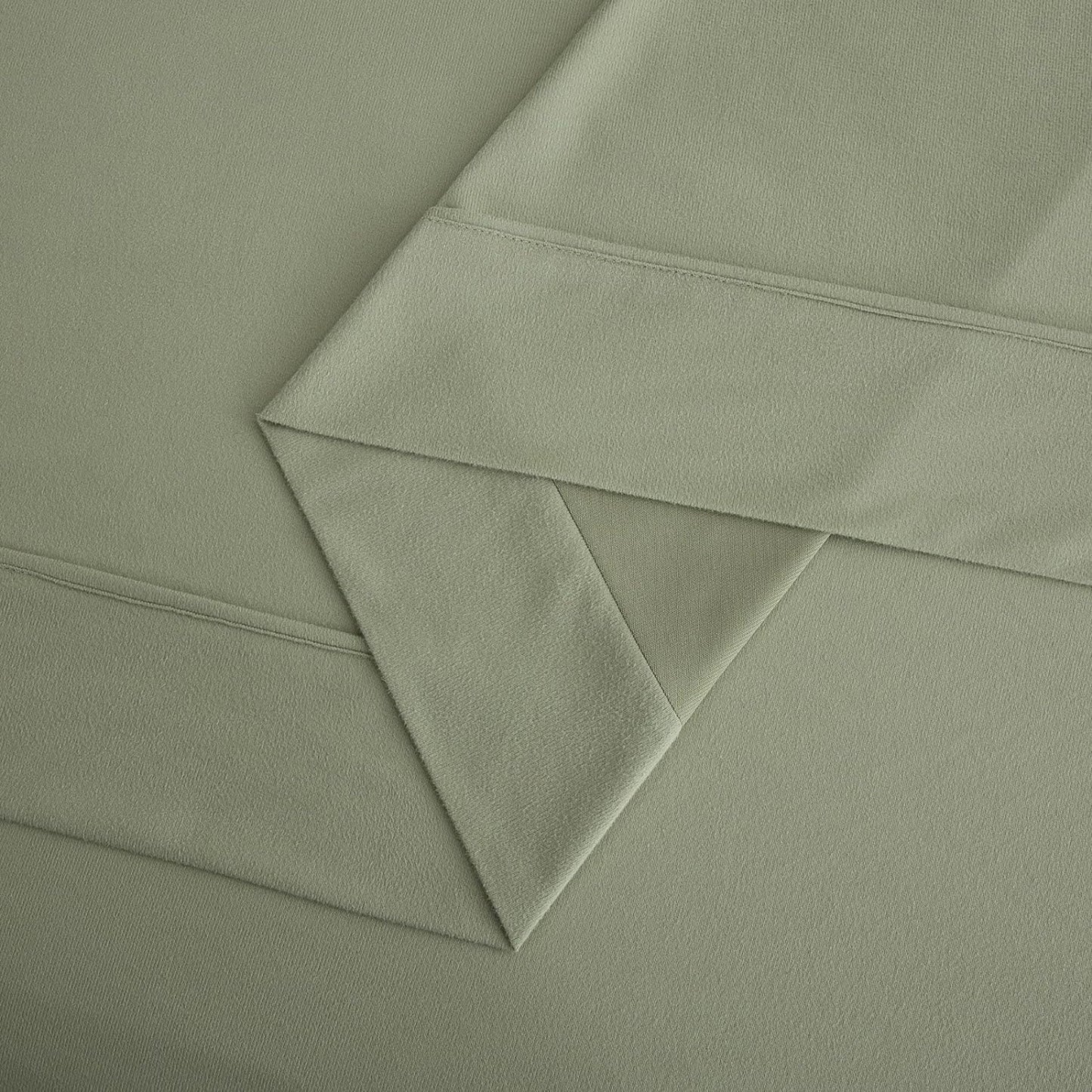 130 GSM Flannelette Soft Luxurious Micro Flannel Bed Sheet Set - Sage