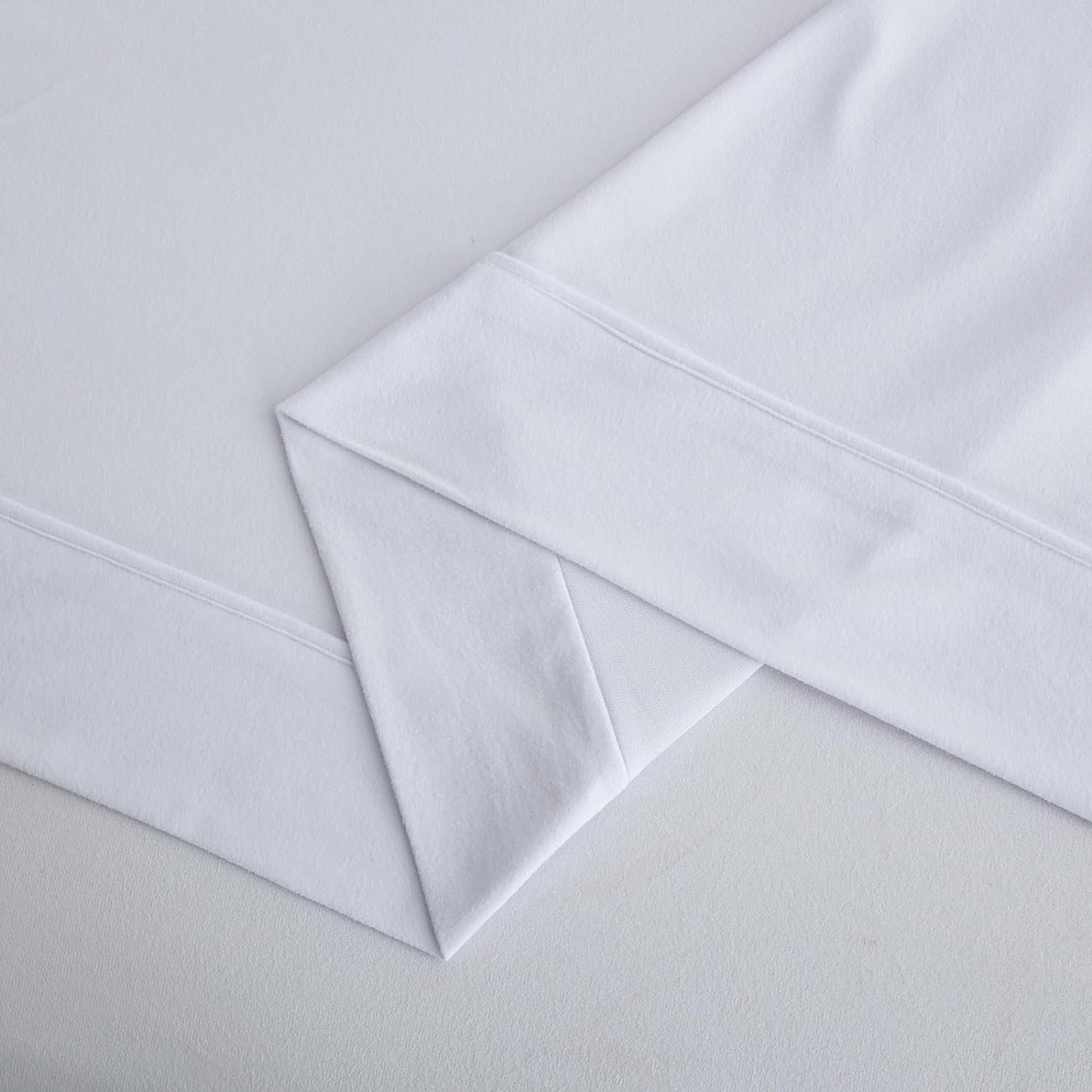 130 GSM Flannelette Soft Luxurious Micro Flannel Bed Sheet Set - White