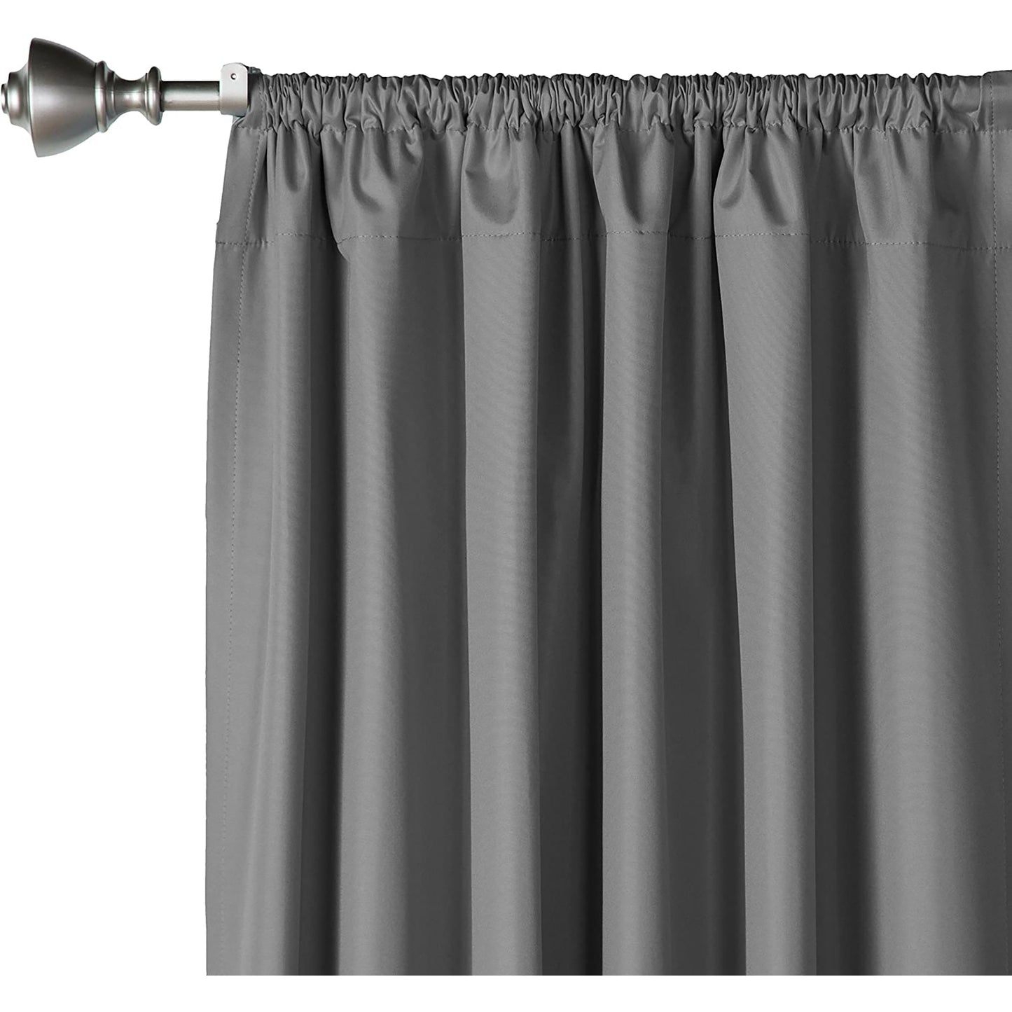 Room Darkening Blackout Window Curtains with Tie Backs Set 2 Panels - Dark Gray