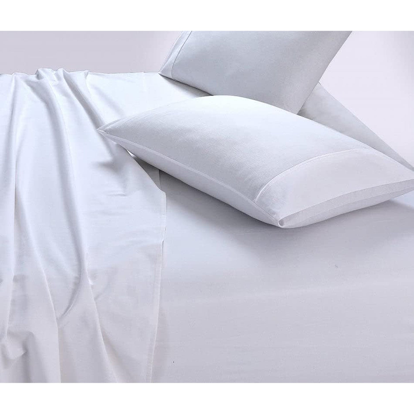 100% Cotton Vintage Washed Bed Sheet Set - White
