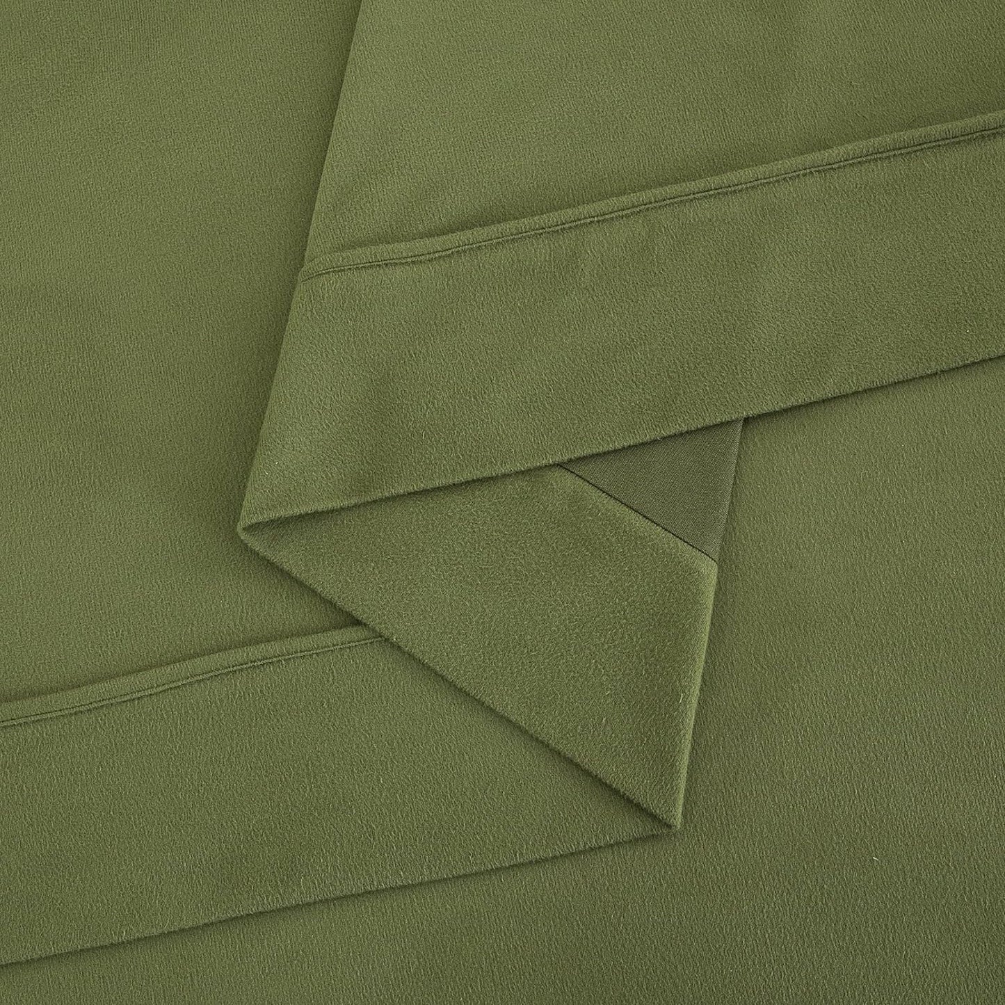 130 GSM Flannelette Soft Luxurious Micro Flannel Bed Sheet Set - Olive