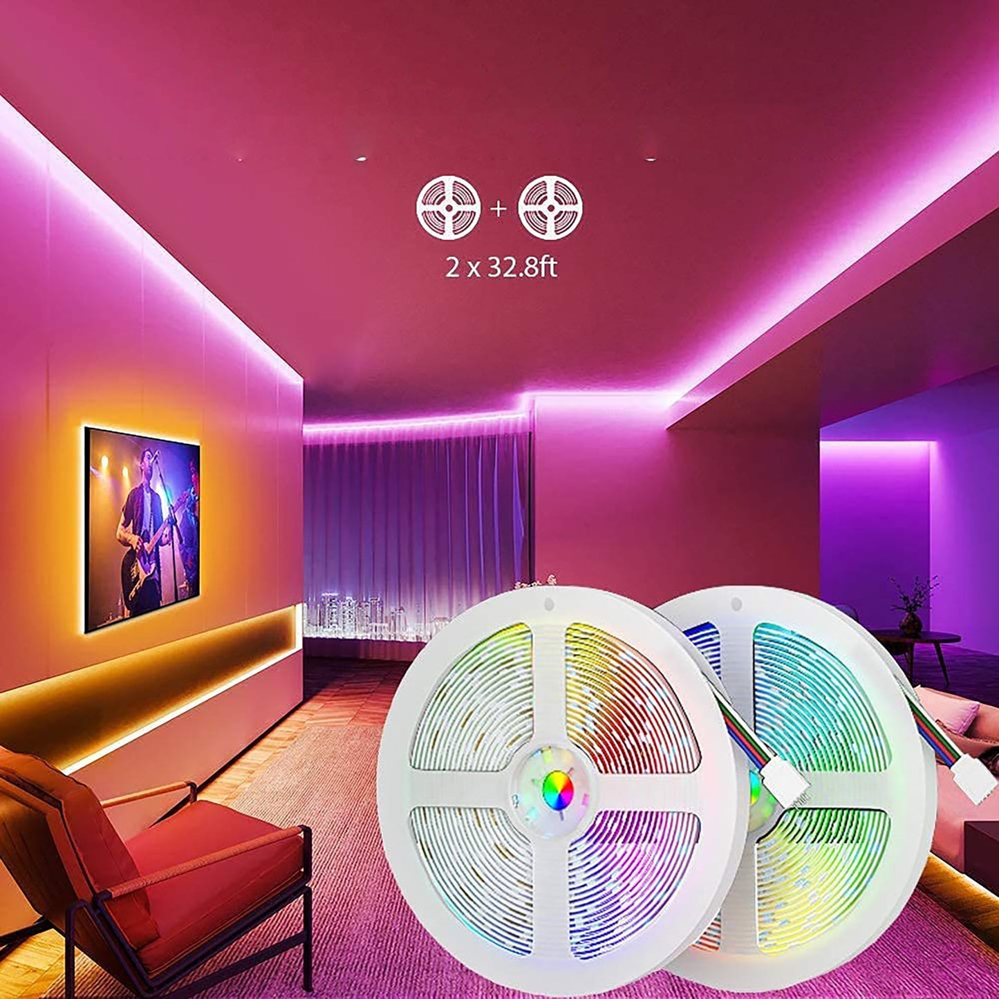 Smart LED Light Strip Compatible with Alexa Google Home Controlled by Smart APP - 20 Meters