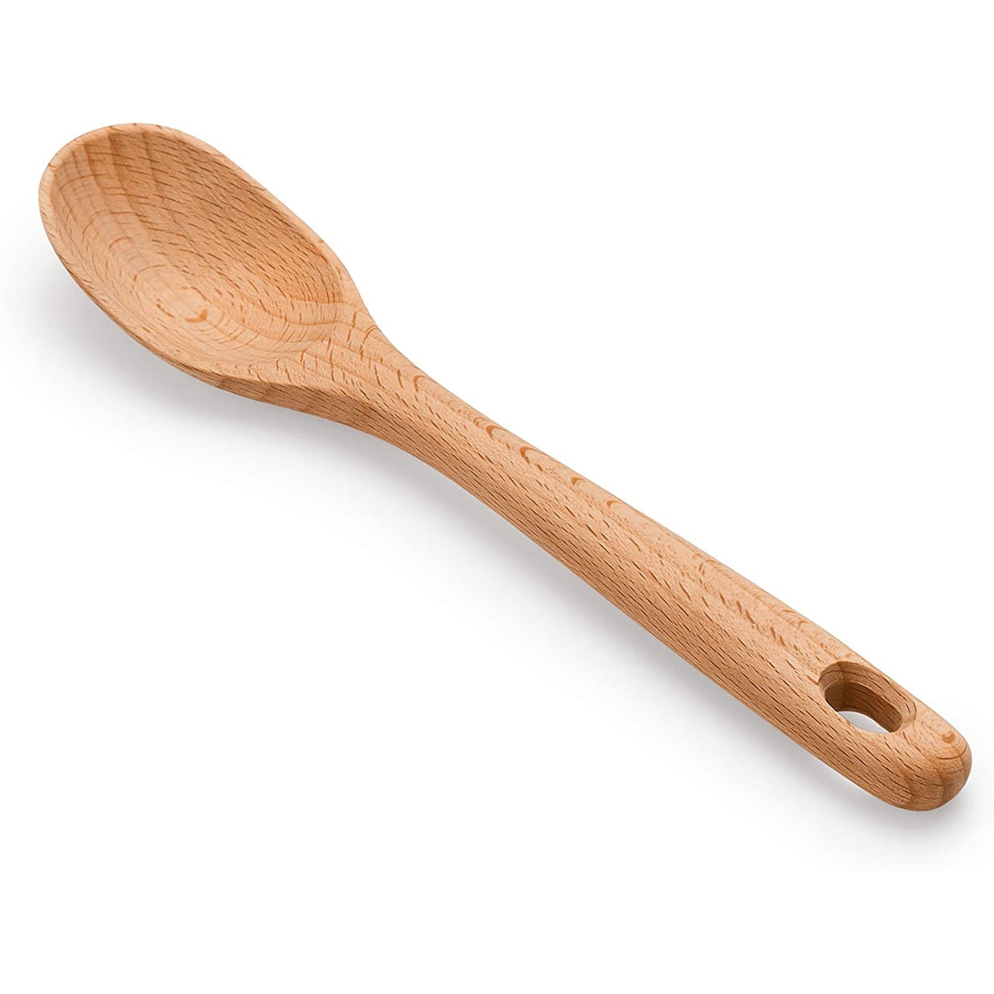 Solid Beechwood Wooden Kitchen Spoon - Brown