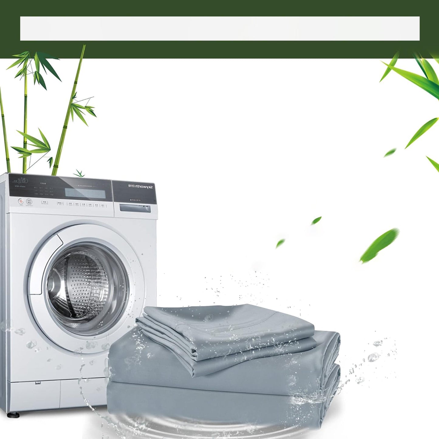 100% Bamboo Luxuriously Breathable and Silky Soft Bed Sheet Set - Smoke Blue