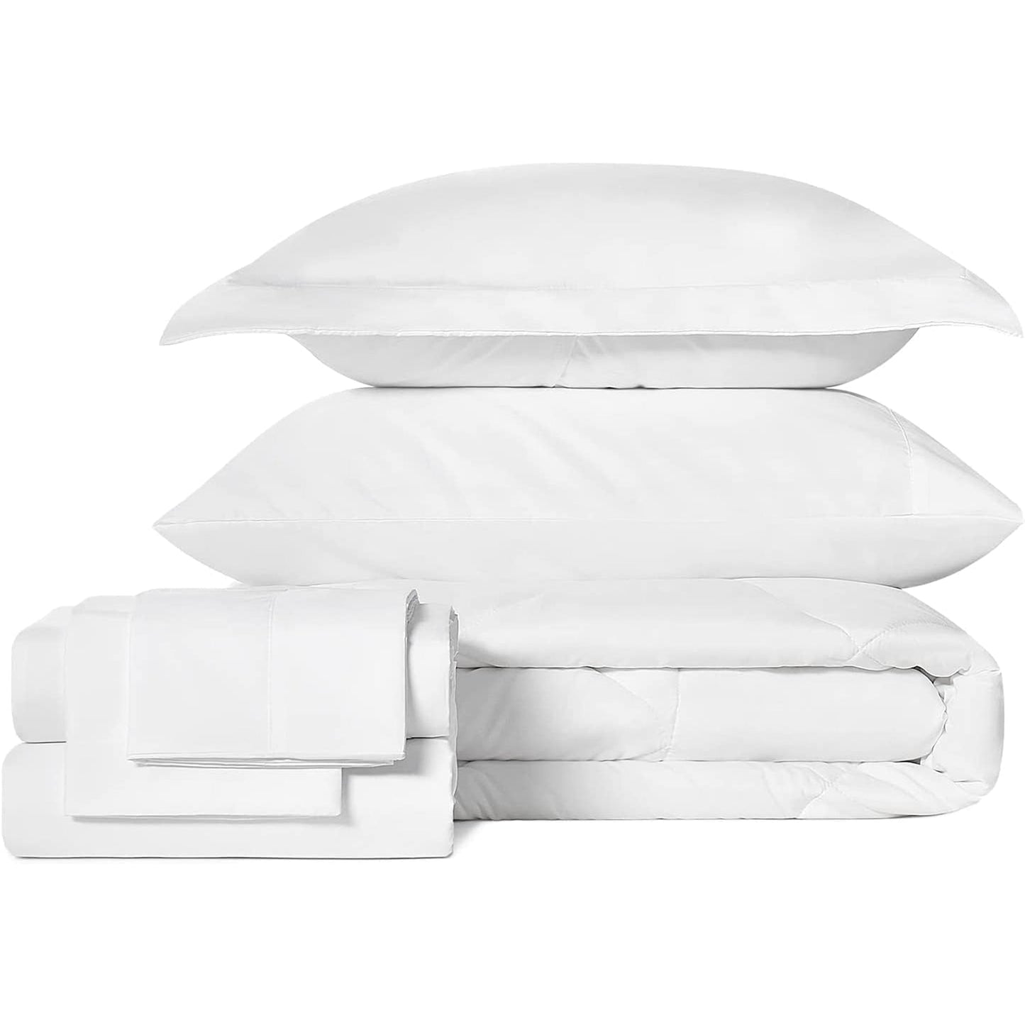 Warm and Cooling Microfibre Comforter Bedding Set - White