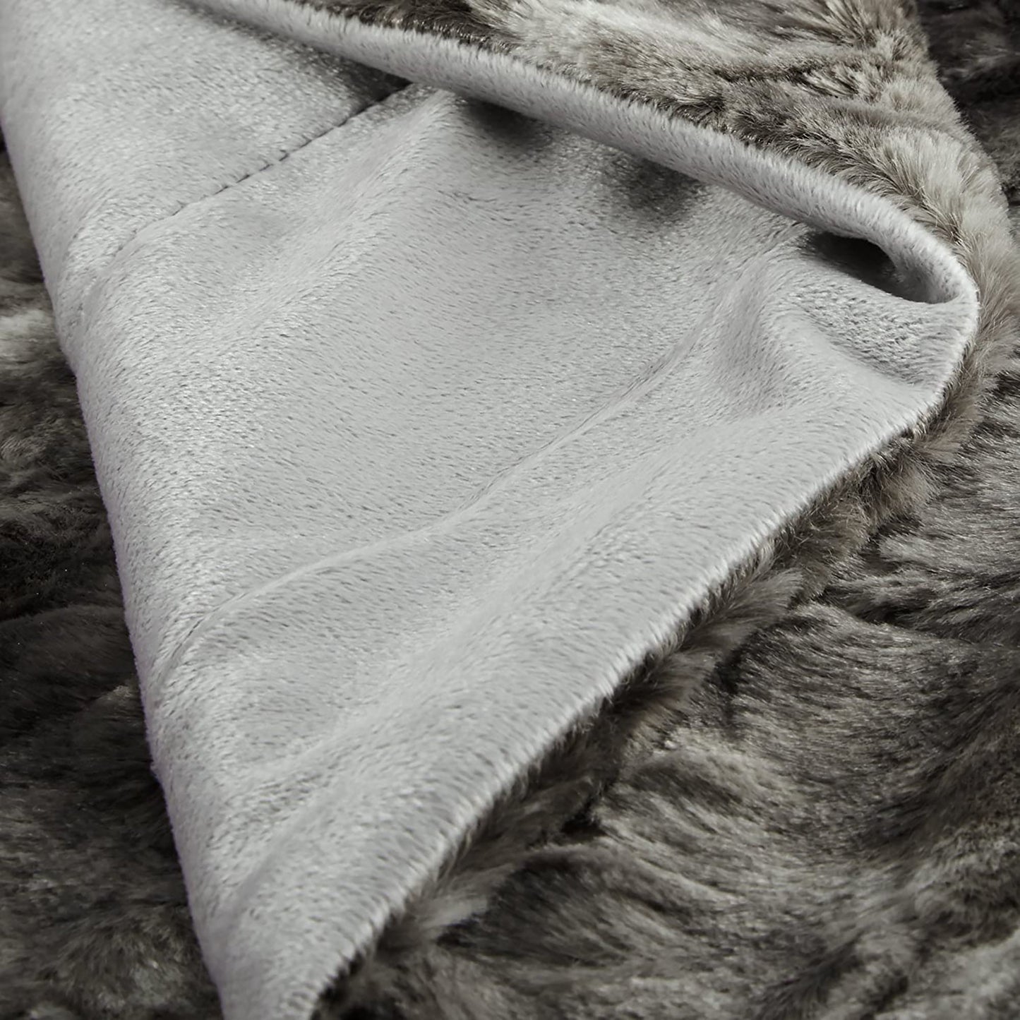 Decorative Faux Fur Throw Blanket 50x60 Inches - Frost gray