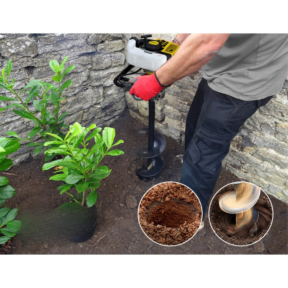 Motor Post Hole Digger Engine Petrol Earth Auger - 92CC