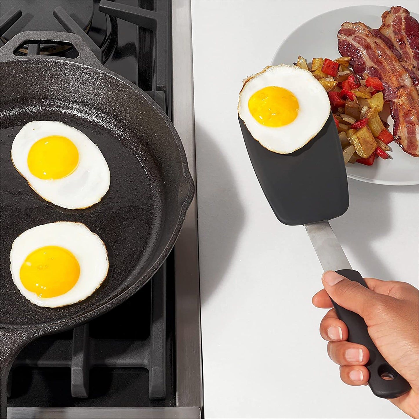 Silicone Cooking Spatula for Non-Stick Cookware - Black