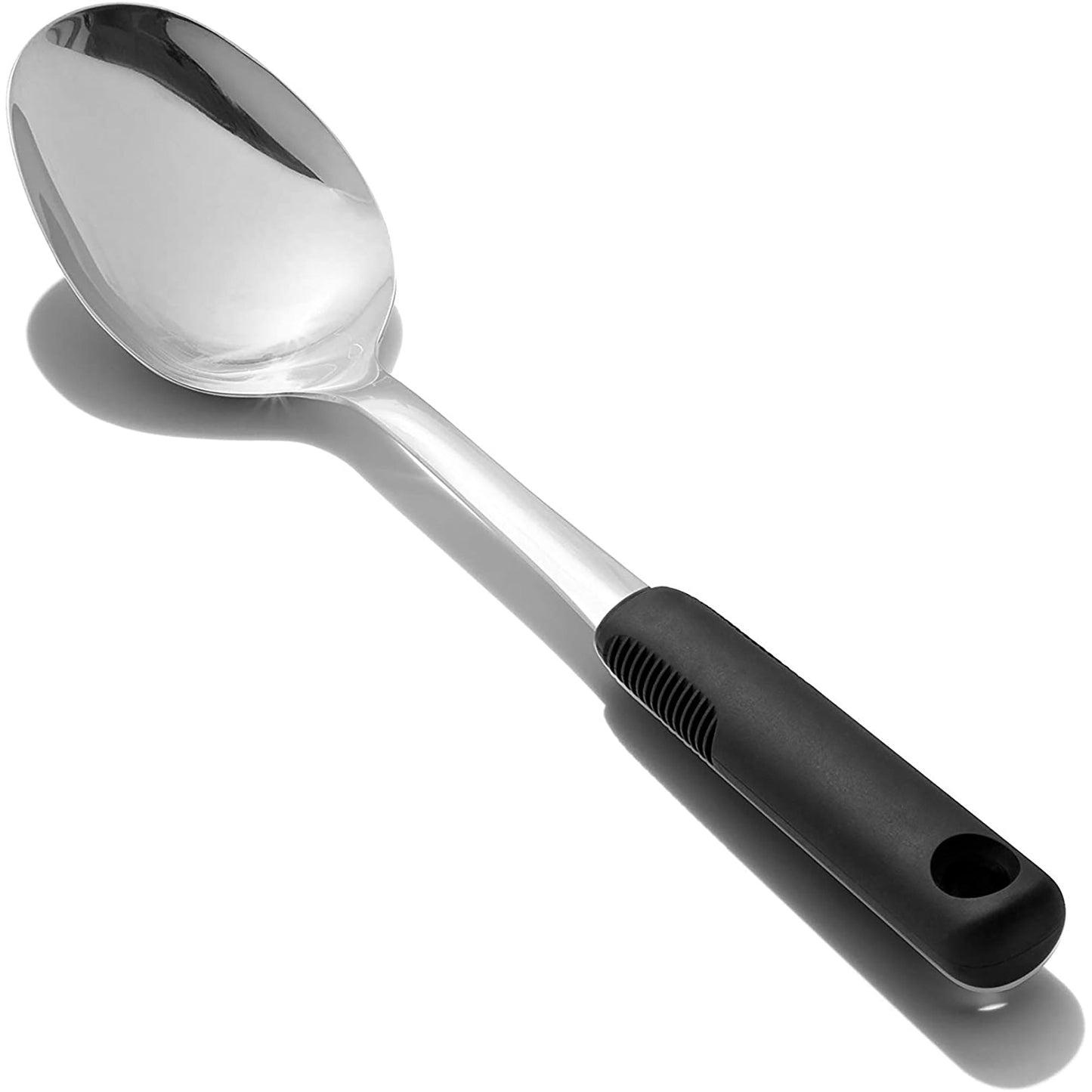 Stainless Steel Spoon with Non-Slip Handle - Silver