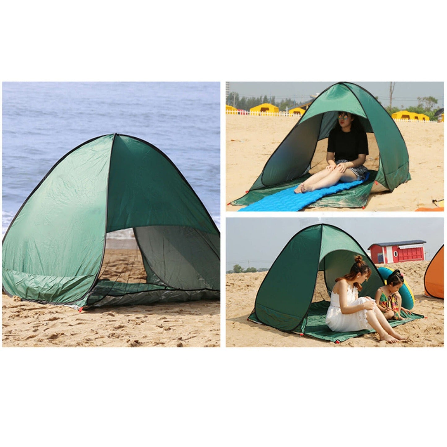 UV Protection Pop Up Beach Canopy Mesh Sun Shade Shelter for Camping