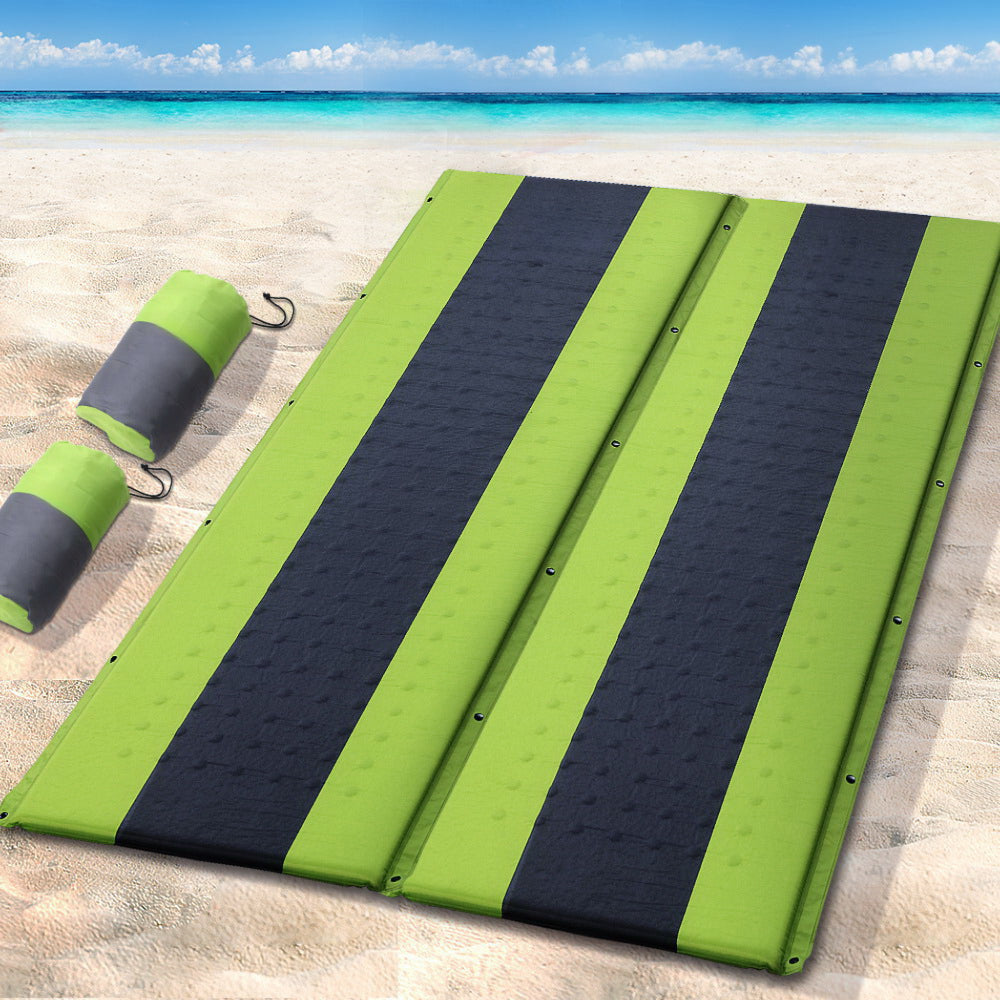 Camping Self Inflating Sleeping Mat Air Bed Double - Green