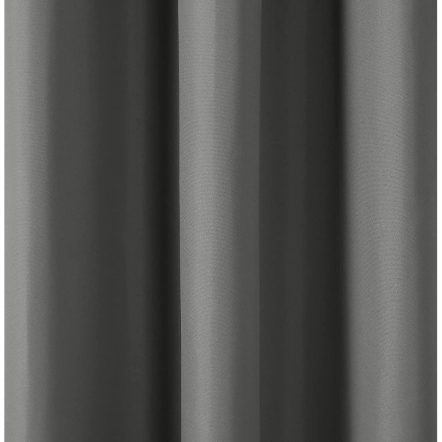 Grommetted Room Darkening Curtain Set with Tie Backs 54x46 Inches - Dark Gray