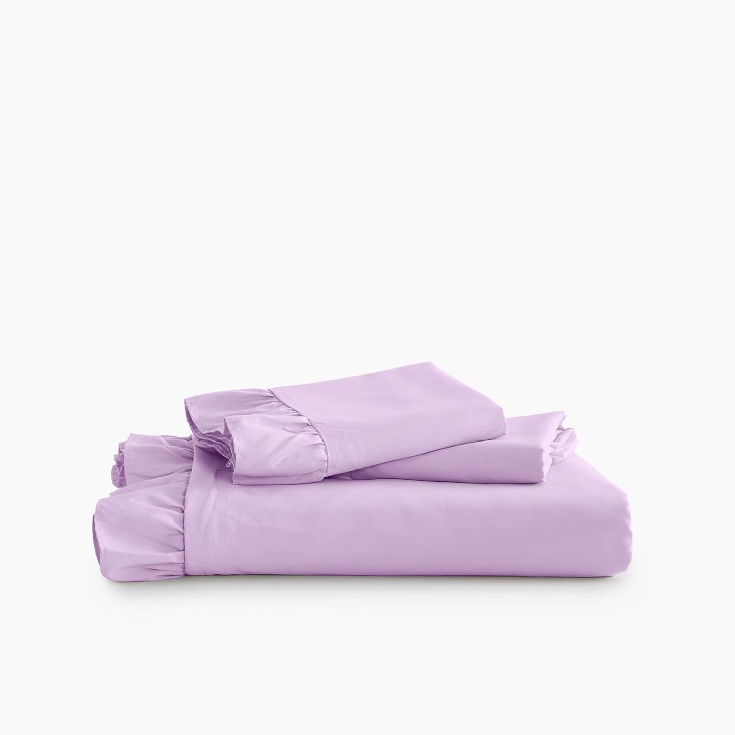 1000TC Ultra Soft Microfiber Duvet Doona Cover Quilt Cover Set - Ruffle Lilac