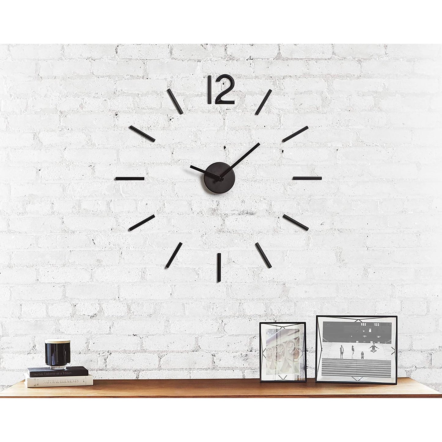 Minimalist and Modern Style Wall Mounted Clock - Black