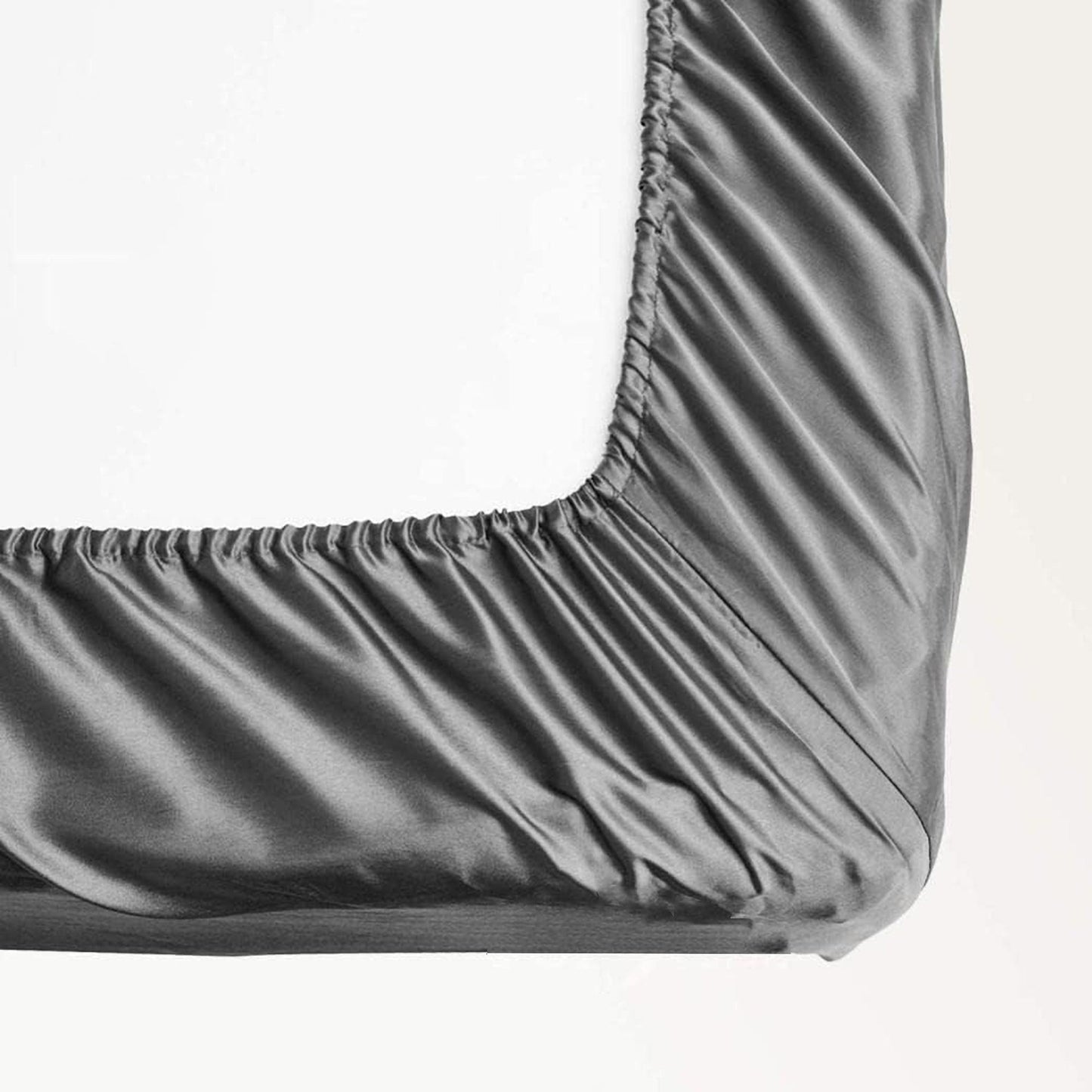 2000 TC Wrinkle and Fade Resistant Satin Fitted Bed Sheet - Black