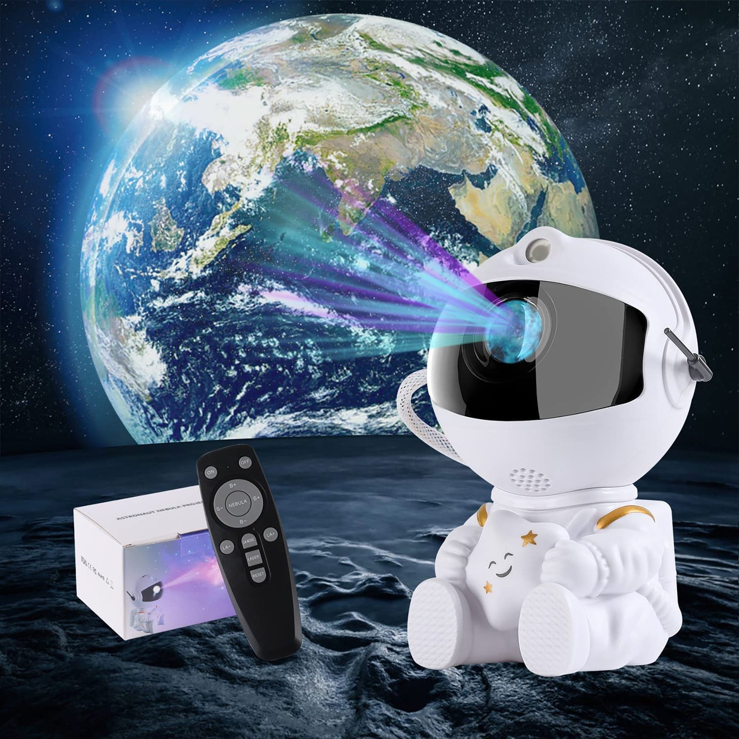 Sitting Galaxy Adjustable Projector Night Light with Timer and Remote Control Room Decor