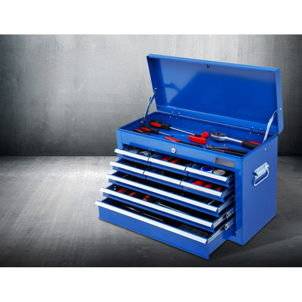 Tool Chest Trolley Box Cabinet Cart Garage Storage Blue - 16 Drawers