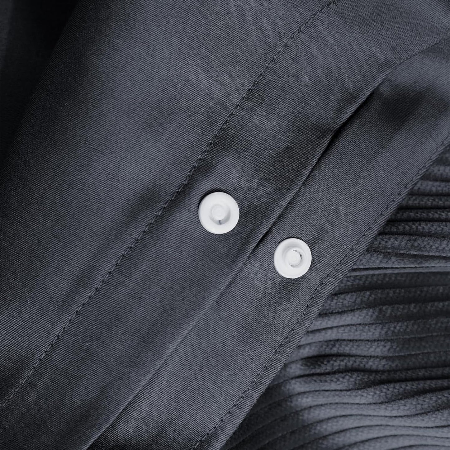 100% Soft Comfortable Cotton Corduroy Durable Doona Quilt Cover Set - Charcoal