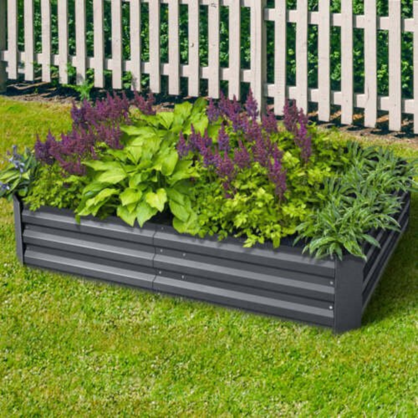 2pcs Galvanised Steel Raised Garden Beds 150x90x30cm Planter for Outdoor