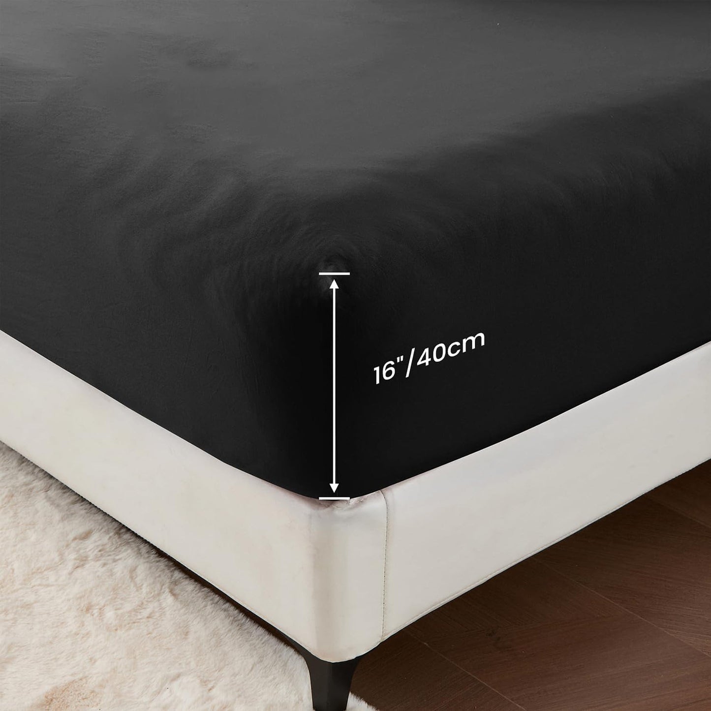 Premium 1800TC Breathable Ultra-Soft Microfibre Single Bed Sheet Set - Black