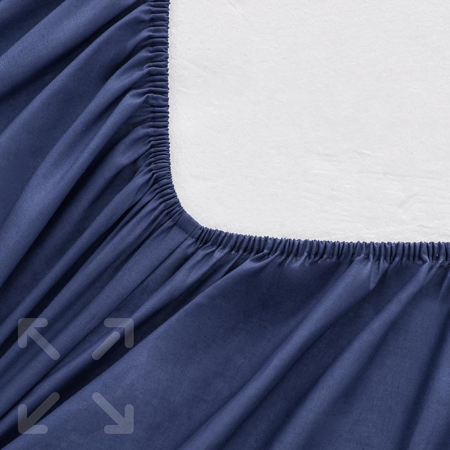 1000TC Cotton Blend Soft and Breathable Fitted Sheet 40cm Deep Pocket - Navy