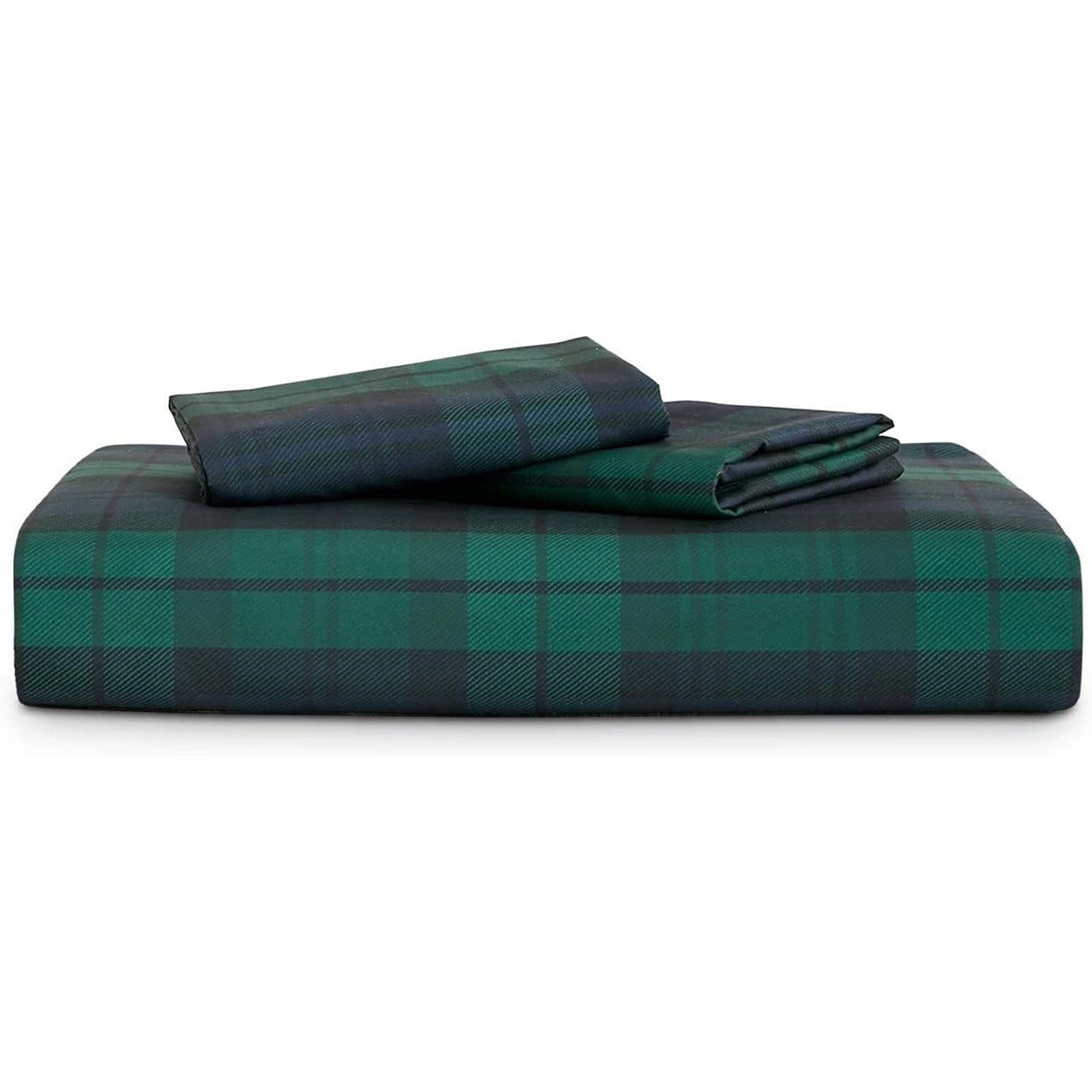 Soft Microfibre Check Geometric Modern Pattern Quilt Cover Set - Navy Blue Green