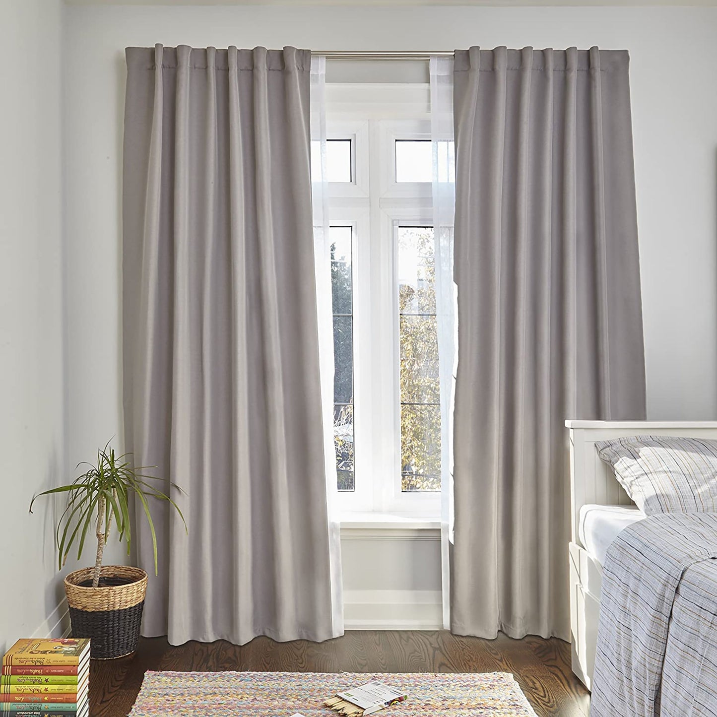 Twilight Room-Darkening Double Curtain Rod for Window 28 To 48 Inch - Matte Nickel